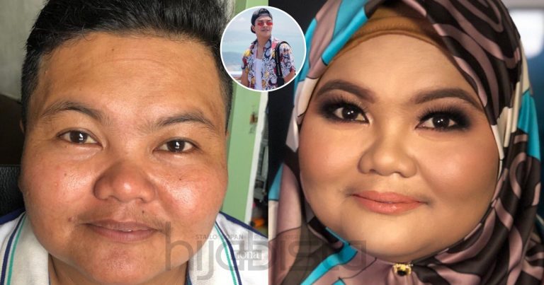 Sebelum Ini Bedak Baby Jadi Alat Soleknya & Sebak Lihat Wajahnya Berhijab Lepas Transform Dimekap Adik Sendiri