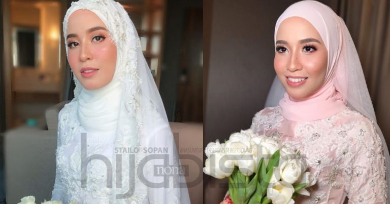 Masa Tunang Pilih Kuning, Tapi Di Majlis Perkahwinan Bella Dally Anggun Gayakan Dress Rona Putih & Pink