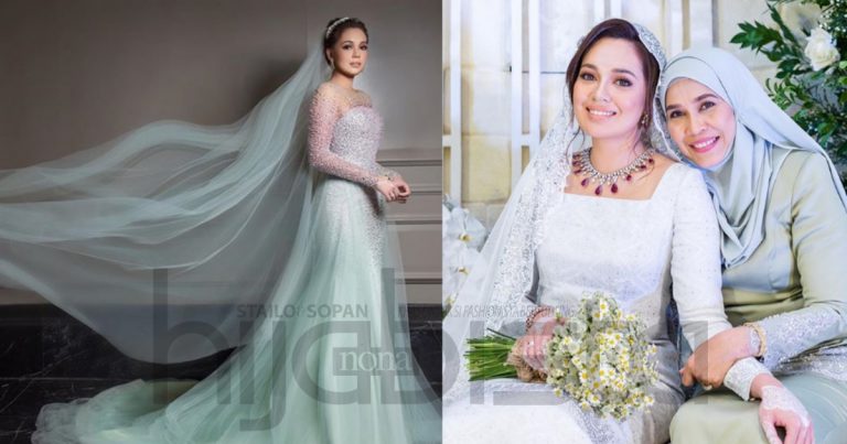 Dress Manik Jahitan Tangan Rekaan Rizman Ruzaini Serlah Penampilan Nelydia Di Majlis Resepsi. So Perfect!