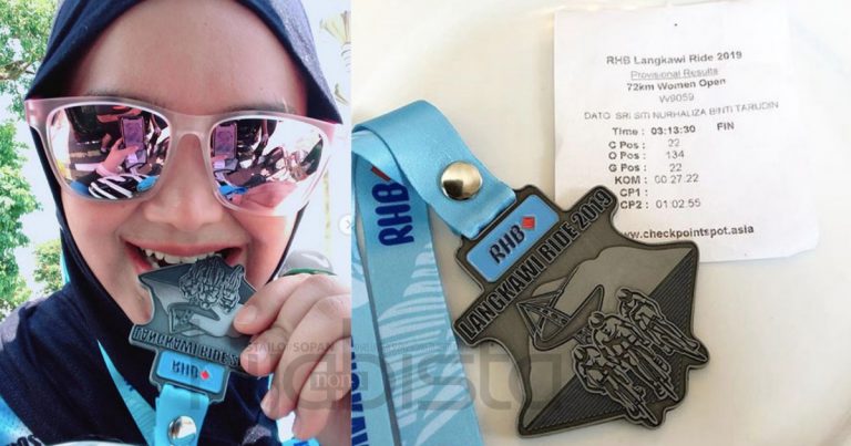 Berbaloi Muka Kemerah-Merahan & Lutut Cedera, Tok Ti  Berjaya Tamatkan Kayuhan 72KM Dalam Masa 3 Jam