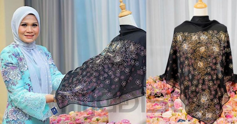 Dengan Rekaan Padang Pasir Berbunga & Diperindah Batuan Kristal Swarovski Jadikan Tudung Ini Paling Mahal Di Dunia