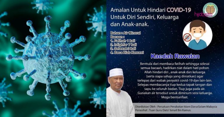Amalan Hindari Covid-19 Untuk Diri Sendiri, Keluarga & Anak-anak, Jom Kita Jadikan Rutin
