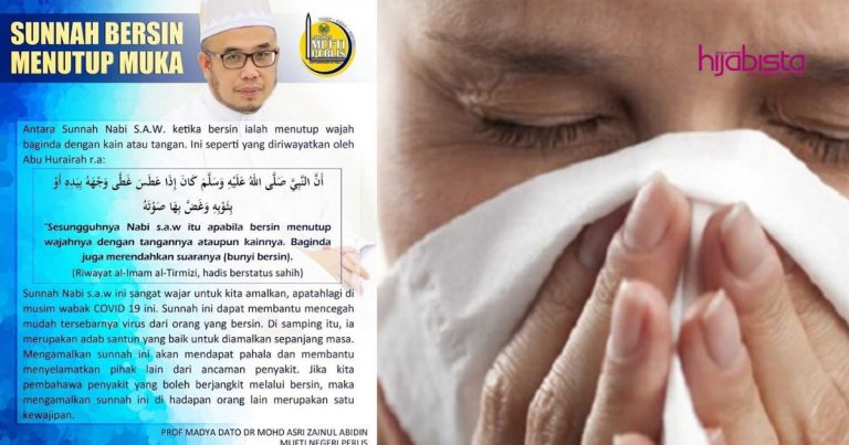 Sunnah Bersin Tutup Muka, Pahala Dapat & Elak Orang Lain Dapat Penyakit