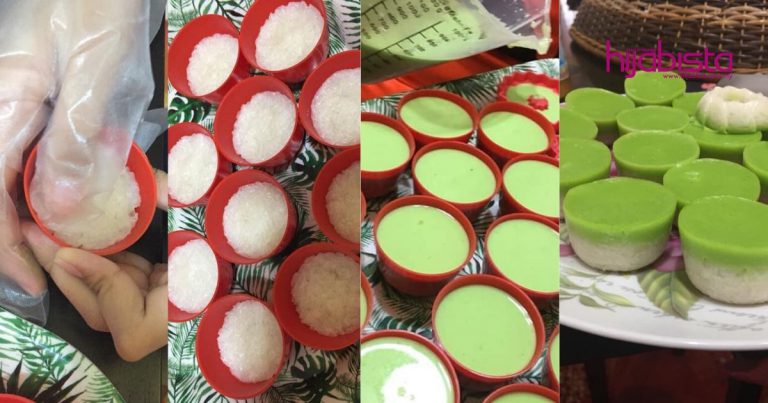 Kuih Seri Muka Cawan, Senang Tak Payah Nak Potong, Bentuk Kejadian Pun Elok