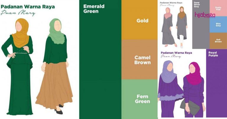 Padanan Warna Paling Serasi Untuk Hijabi Agar Tak Silap Pilih #OOTD & Tampil Lebih Anggun Di Hari Lebaran
