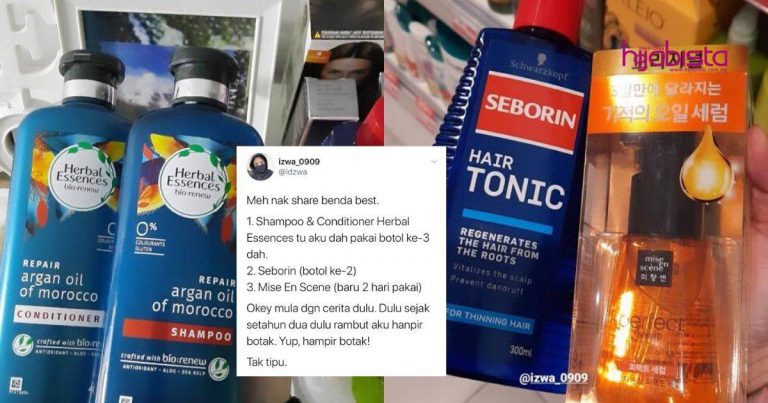 Rambut Hampir Botak, Gadis Ini Kongsi Guna Syampu, Perapi, Tonik & Serum Drugstore