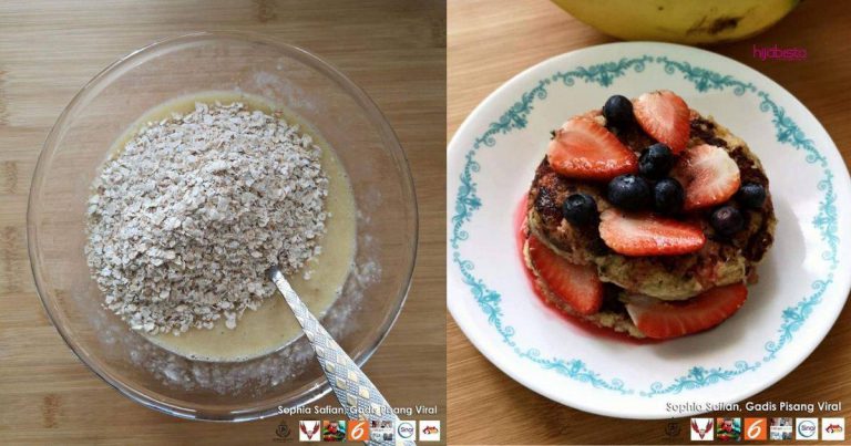 Pengamal Diet Pisang Boleh Cuba Resipi Banana Oat Pancakes, Padat Khasiat & Boleh Turunkan KG