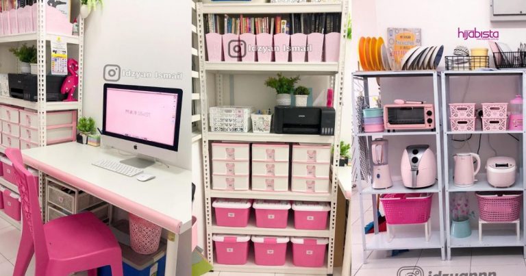 Serba Pink, Kemas & Teratur, Comelnye Home Office & Dapur Dia, Sejuk Mata Memandang