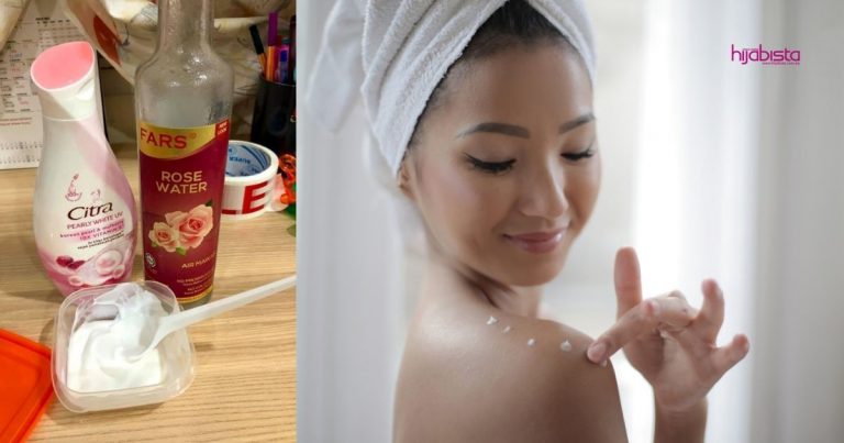 Kulit Tubuh Cerah Terutama Lutut, Siku & Bahagian ‘Terlindung,’ Sapu Losen + Air Rose