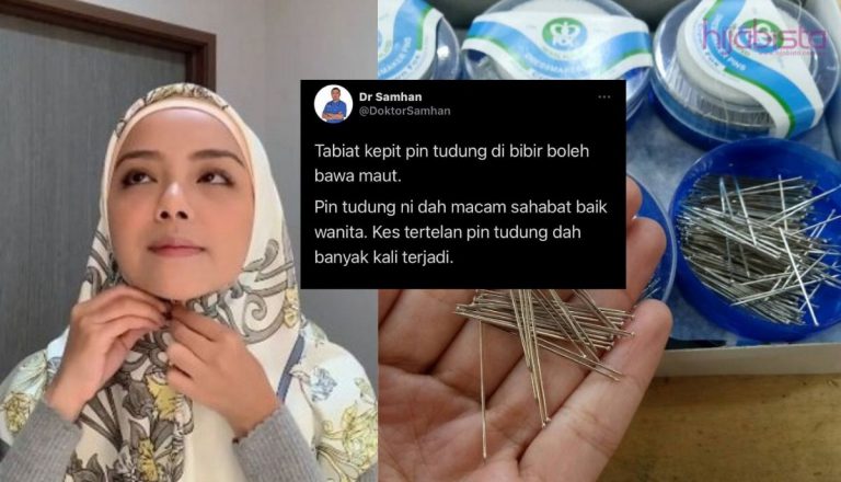 Undang Bahaya! Tabiat Kepit Pin Tudung Di Bibir Boleh Tertelan, Nasihat Pakar Elak 5 Perkara Ini