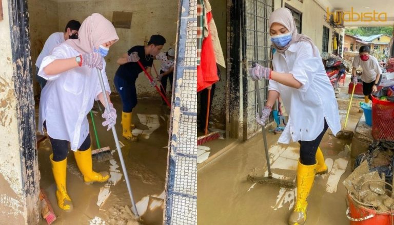 “Tak Dapat Bagi Duit, Bagilah Tenaga” – Nabila Razali Titip Rasa Sayu Saat Bantu Mangsa Banjir.