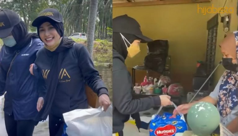 Masih Dalam Berpantang, Wawa Zainal Nekad Turun Padang Beri Bantuan Banjir!