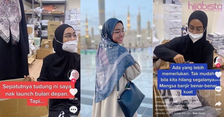 Belum Launching, Influencer Ini Sanggup Dermakan Tudung Terbarunya Demi Mangsa Banjir