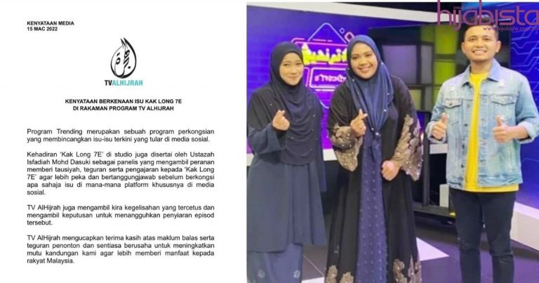 Jemput Kak Long 7E Ke Program Rakaman, TV AlHijrah Tangguhkan Siaran Lepas Dikecam Netizen