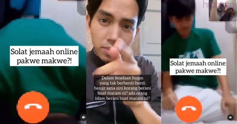 ‘Berani Buat Macam Ni?’- Viral Solat Jemaah Online Pakwe Makwe, Lelaki Ini Beri Teguran Padu