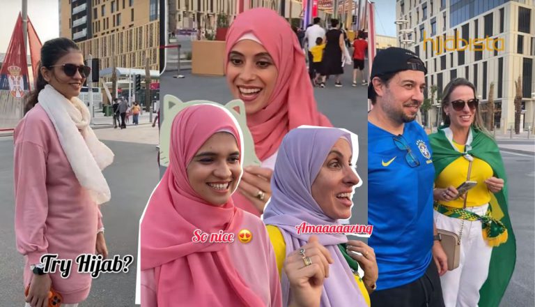 ‘Challenge Non Muslim’ Cuba Pakai Tudung Di Qatar, Buat Netizen Teruja
