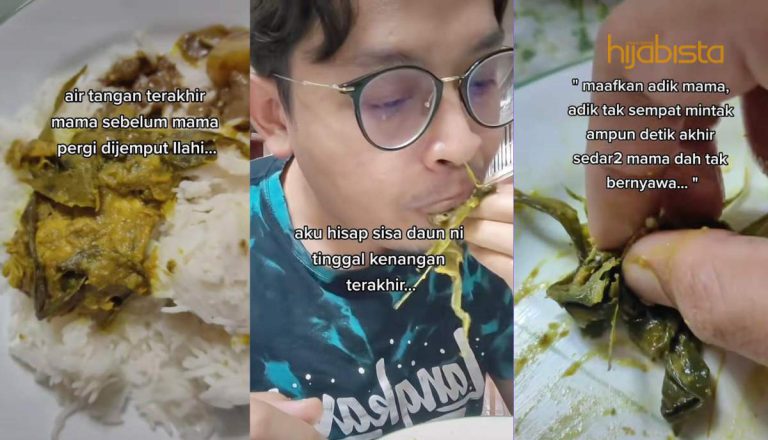 Lelaki Ini Menjamu Masakan Terakhir Arwah Ibunya, Ramai Akui Senasib Dengannya