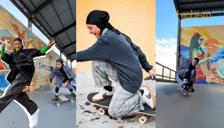 Lincah Meluncur ‘Skateboard’ Cik Manggis Buktikan, Berhijab Tak Halang Muslimah Ikuti ‘Trend’ Sukan Lasak!
