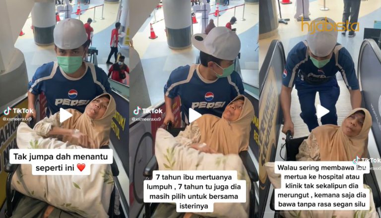 ‘Menantu Kiriman Tuhan’, Tak Lokek Kudrat Bantu Isteri Jaga Ibu Lumpuh, Buka Mata Netizen!