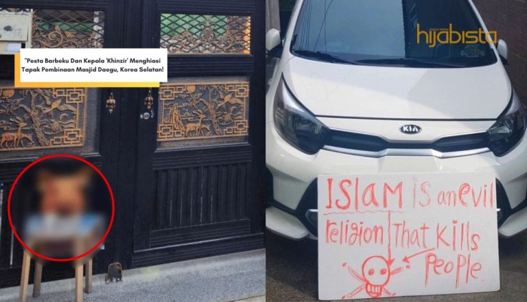 Melampau! Golongan ‘Islamophobia’, Bakar Dan Gantung Kepala Babi, Rencatkan Pembinaan Masjid Di Korea Selatan