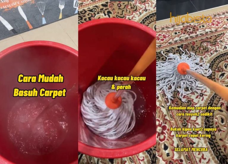 Wanita Kongsi Tip Cuci Karpet Guna ‘Mop’, Tak Sangka! Lagi Bersih Berbanding ‘Vacuum Cleaner’