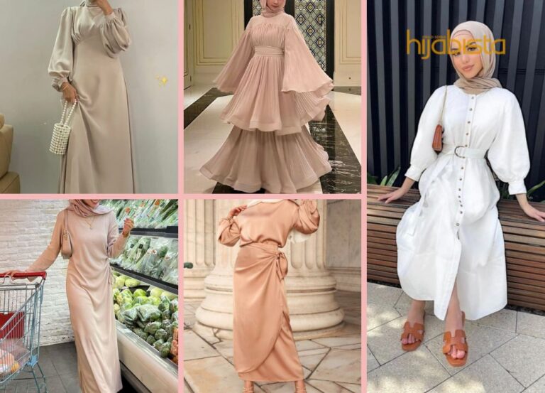 Inspirasi Pakaian Hijabi, Gaun Panjang Tampak Elegan!