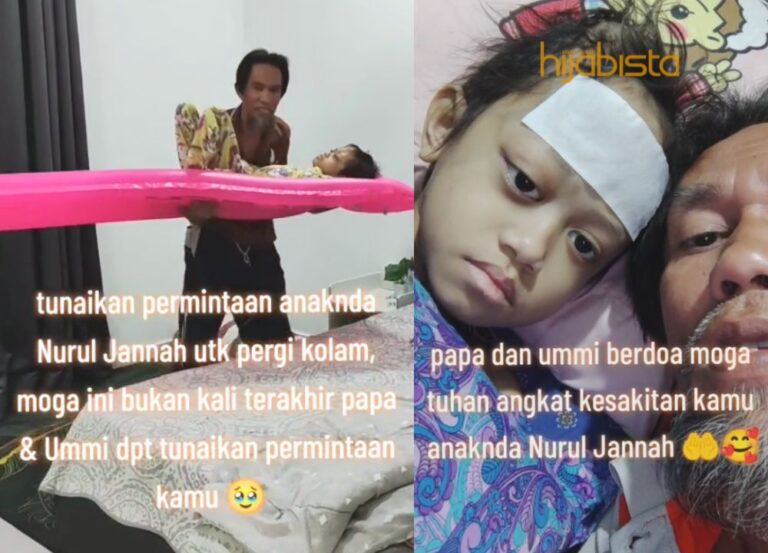 “Semoga ini bukan kali terakhir…” – Bapa Tunai Hajat Anak Hidap Kanser Mandi Kolam