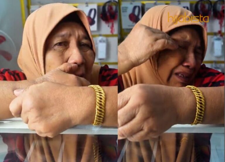 Wanita Tua Sebak, Di Bantu Peniaga Gajet Demi Sebuah Laptop! Sanggup Bergolok Gadai Asal Anak ‘Sambung Pengajian’