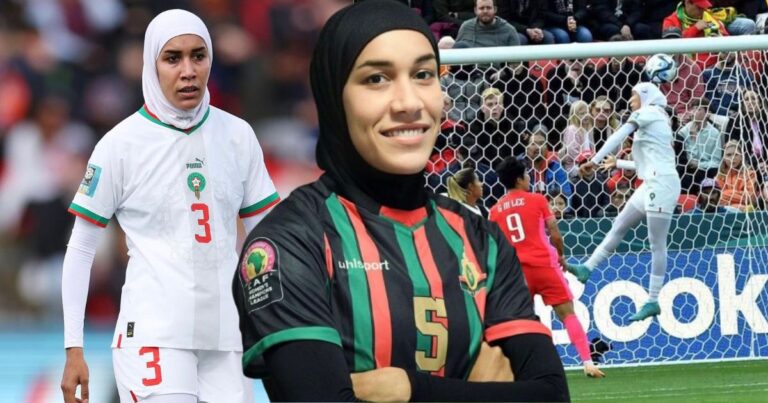 Kenali NOUHAILA BENZINA Pemain Bola Sepak Berhijab Pertama Muncul Di Piala Dunia Wanita 2023
