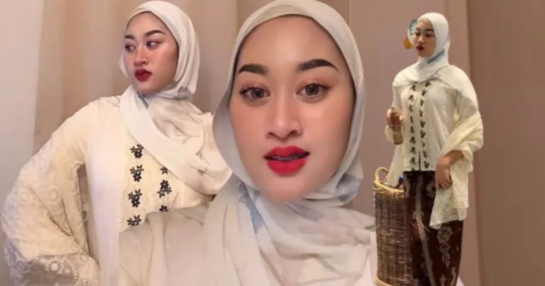 Berkebaya & Bertudung Serlah Kecantikan Asli AISHA RETNO Anak Kacukan Melayu-Arab-Jawa