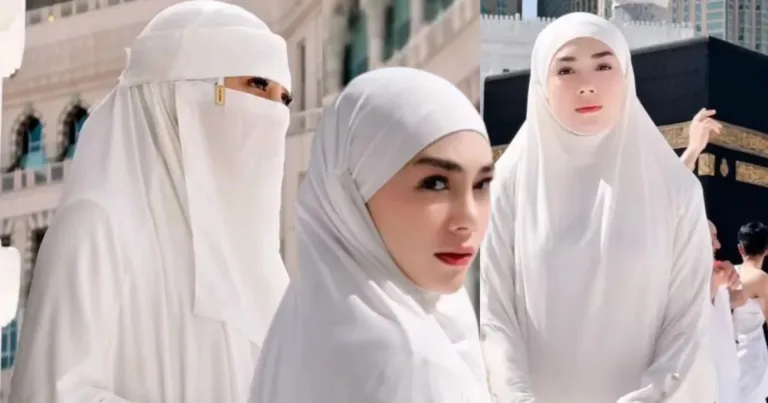 Penampilan Mualaf CELINE EVANGELISTA Dengan Abaya & Burka Ketika Umrah Banjir Pujian