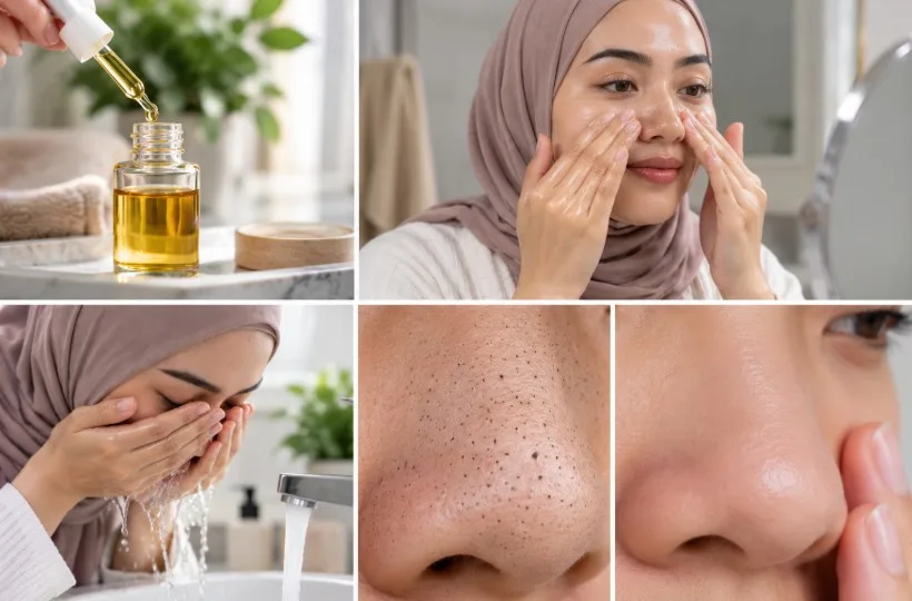 Oil Gritting Viral Hilangkan Blackhead, Pakar Dedah Risiko Yang Perlu Hijabi Tahu