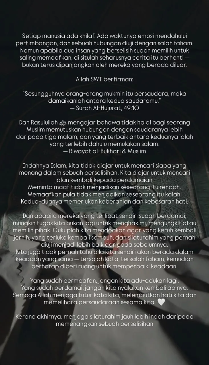 “Memaafkan Bukan Bererti Kalah…” Siti Nurhaliza Kongsi Erti Kebesaran Hati