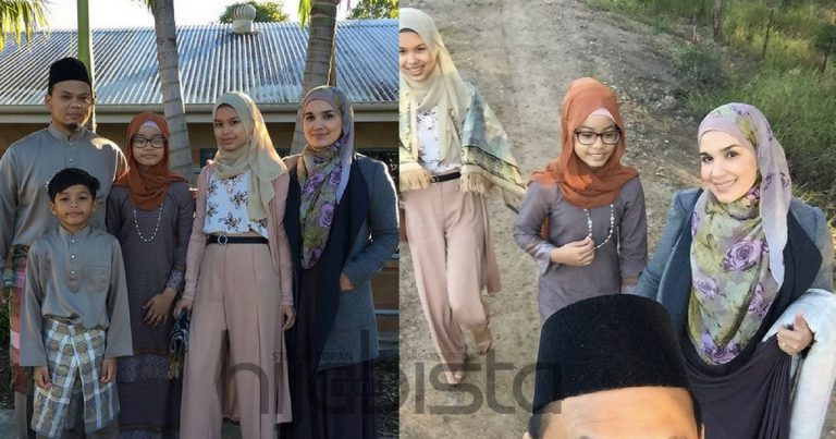 Gambar Raya Terbaru Wardina Safiyyah Sekeluarga, Netizen Puji Anak Sulung Cantik Macam Bondanya