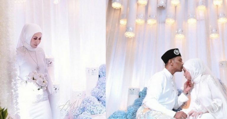 Setelah 20 Tahun Kenal Imamnya, Azrinaz Mazhar Hakim Selamat Bernikah & Pilih Persalinan Rona Putih Di Hari Bahagia