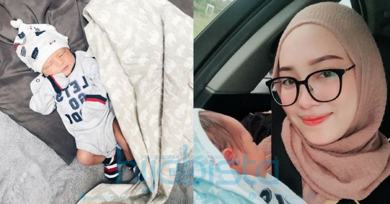 Setelah Seminggu Berteka-Teki, Akhirnya Asyalliee Dedahkan Wajah Bayi Lelakinya. Subhanallah, Memang Comel Haider Mikhael!