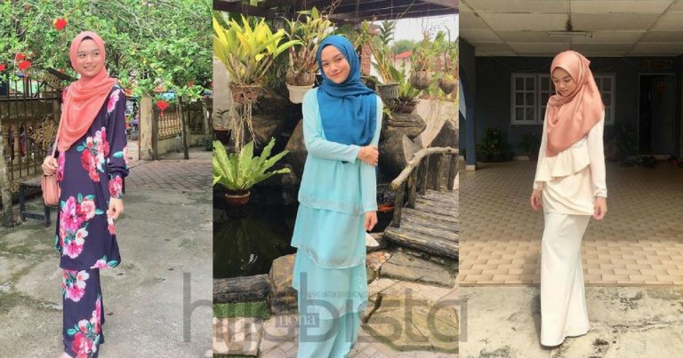 “Sungguh Cantik Ciptaan Allah” – Puji Netizen Lihat #OOTD Raya Anak Dara Abby Abadi Yang Santun Berbaju Kurung & Hijab Bawal!