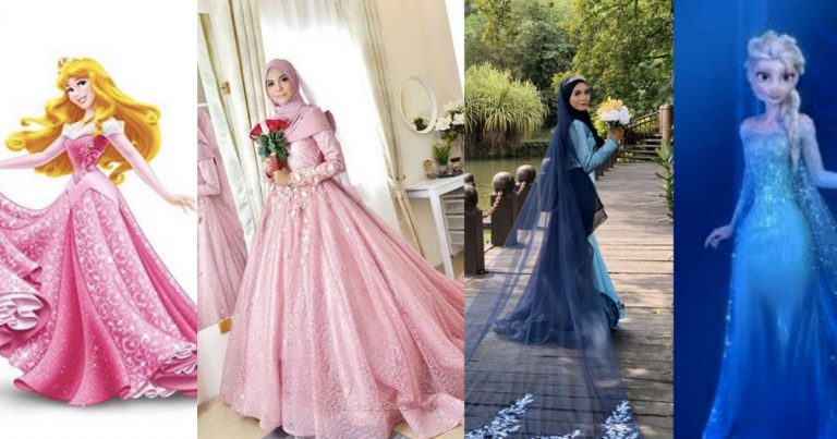 Tempoh 3 Bulan Reka & Jahit Sendiri, Gadis Ini Akhirnya Gayakan Dress Kahwin Inspirasi Disney Princess