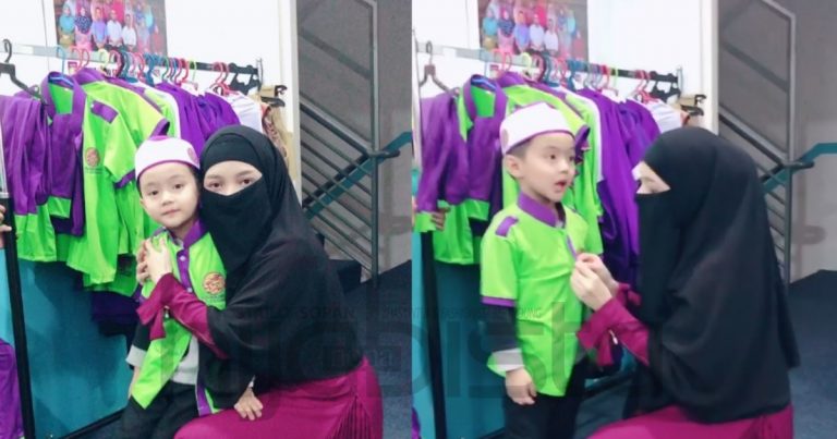 “Berniqab Pun Cantik” – Netizen Puji Imej Joy Revfa Berpurdah Elak Seksi Waktu Hantar Anak Islamic School