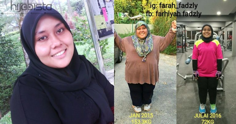 Malu Diejek Gemuk & Tak Mahu Ibu Terus Sedih… Hijabi Ini Transform Dari 153KG Ke 72 KG.